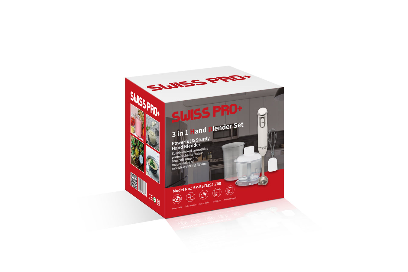 Hand Blender 3-in-1 Set - 700W - White - SP-ESTMS4.700