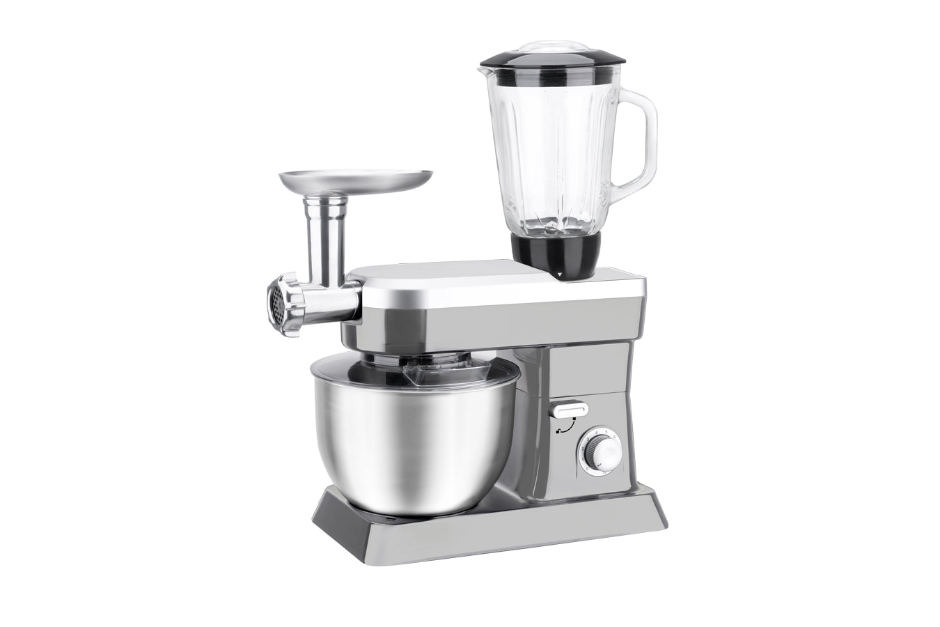 Food Processor 6.3L 1500W - Powerful 3-in-1 - Blender, Meat Grinder, Mix - Silver - SP-PKM1900S