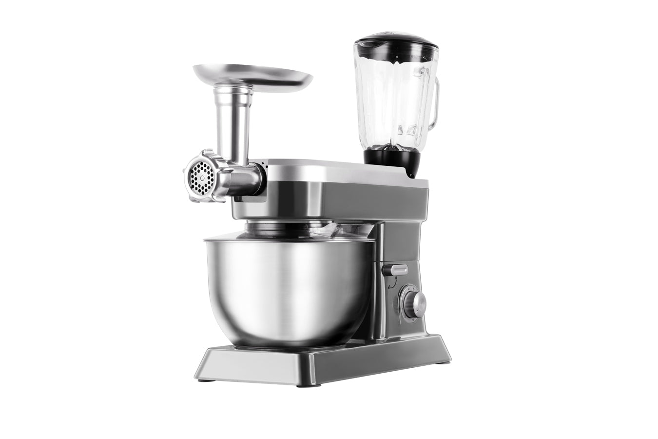 Food Processor 6.3L 1500W - Powerful 3-in-1 - Blender, Meat Grinder, Mix - Silver - SP-PKM1900S