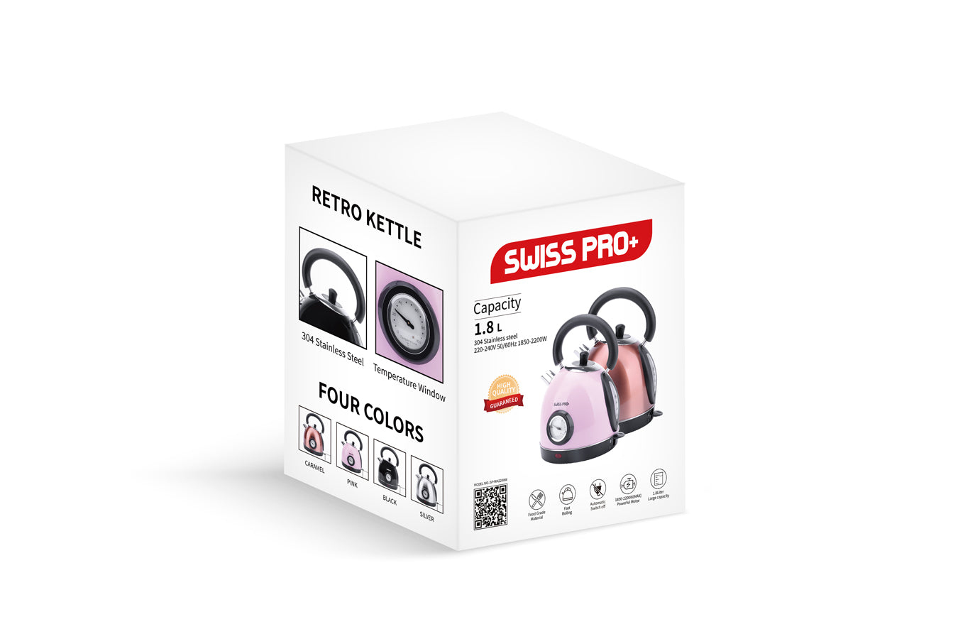 Retro Kettle 1.8L - 2200W - Pink - SP-WK2200BP