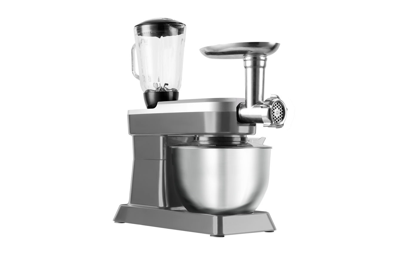 Food Processor 6.3L 1500W - Powerful 3-in-1 - Blender, Meat Grinder, Mix - Silver - SP-PKM1900S