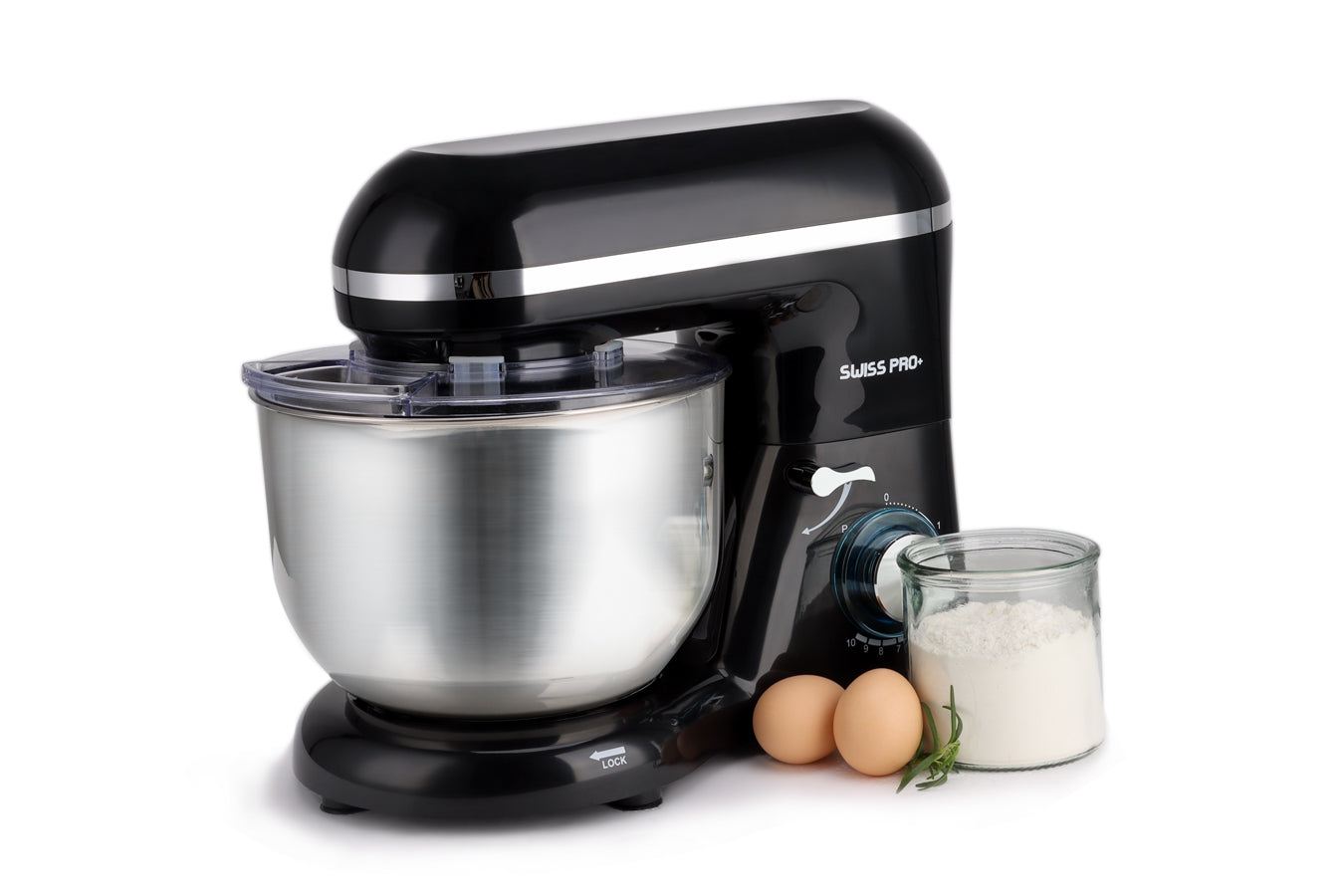 Powerful Food Processor - Stand Mixer - 6L - 1500W - Silver & Black - SP-SM1500B