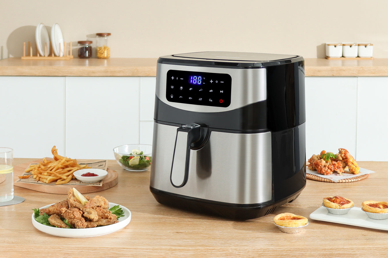 Digital Air Fryer XXL - Stainless Steel - 10 Liters - Silver - 1800W - SP-AF9.2LS