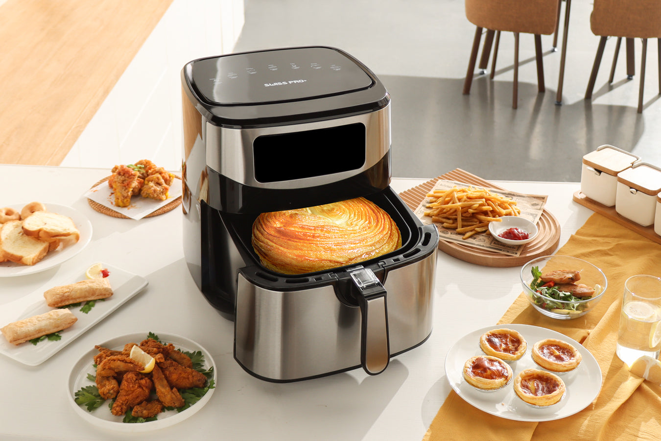 Digital Air Fryer XXL - Stainless Steel - 10 Liters - Silver - 1800W - SP-AF9.2LS