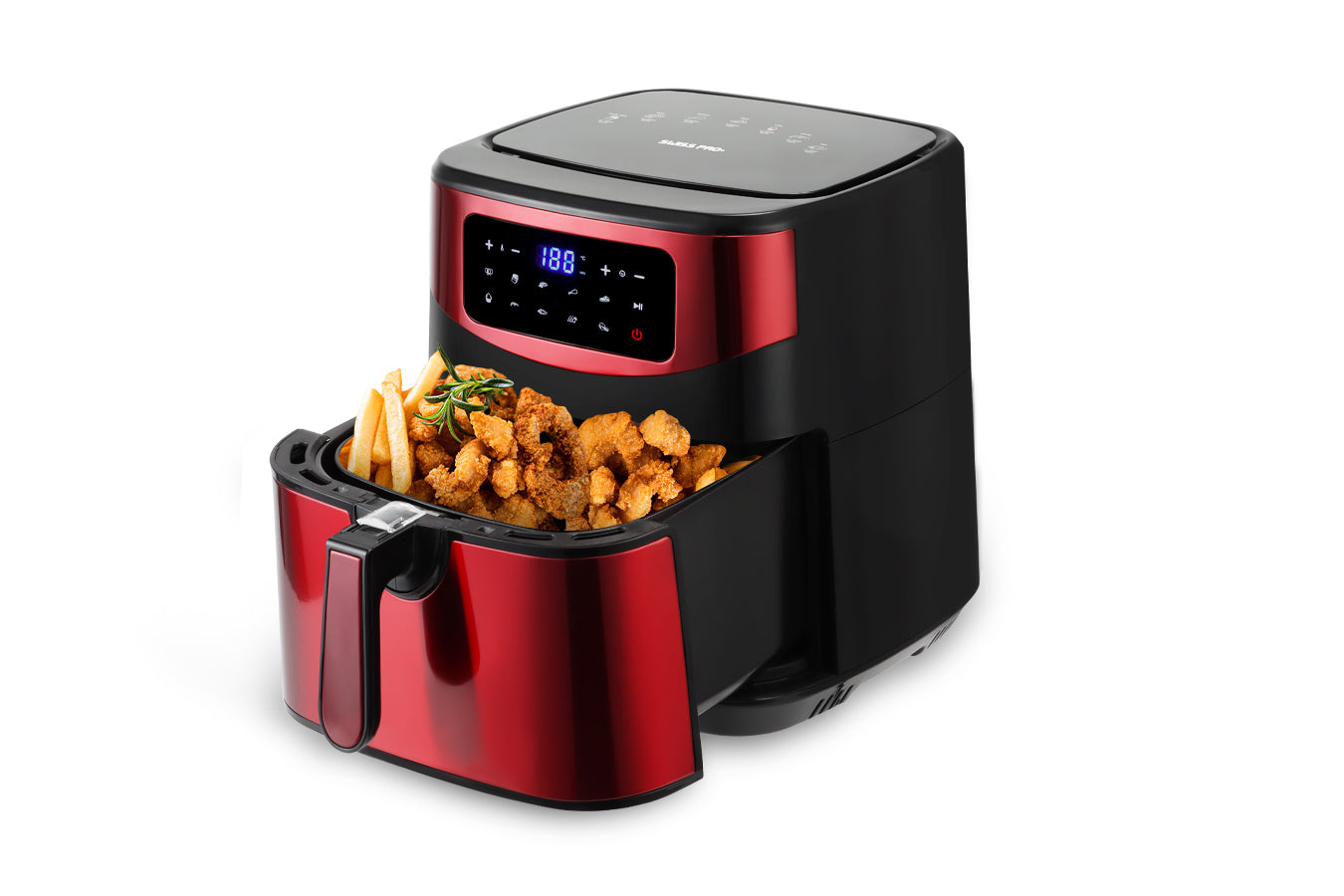 Digital Air Fryer XXL - Stainless Steel - 10 Liters - Red - 1800W - SP-AF9.2LR