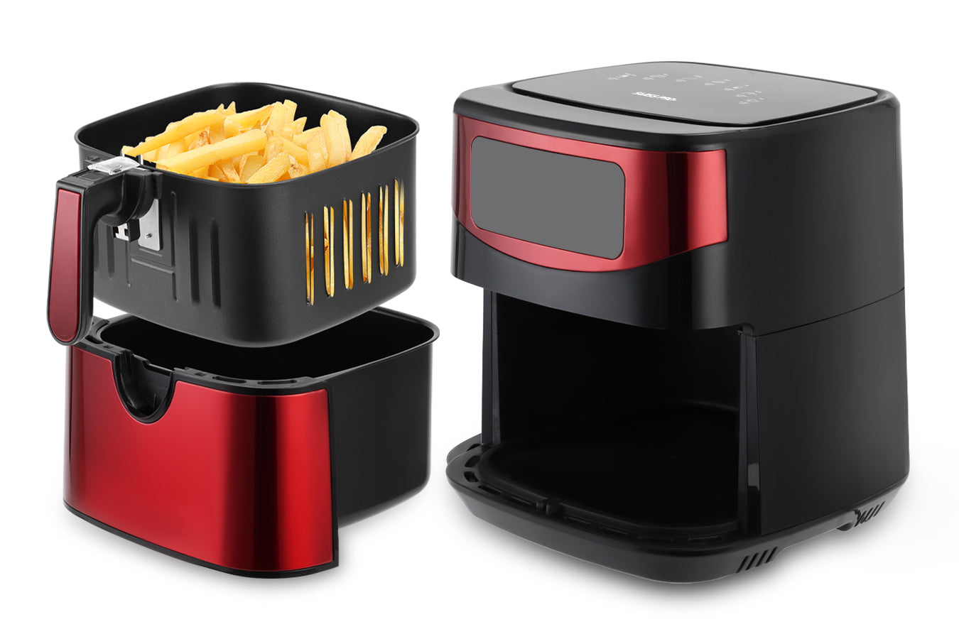 Digital Air Fryer XXL - Stainless Steel - 10 Liters - Red - 1800W - SP-AF9.2LR