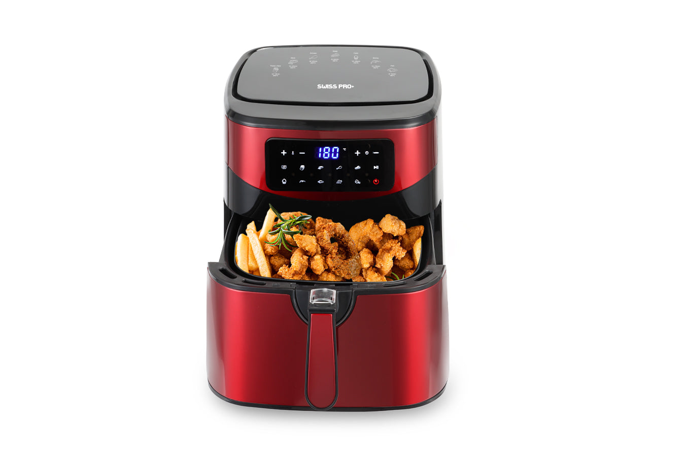Digital Air Fryer XXL - Stainless Steel - 10 Liters - Red - 1800W - SP-AF9.2LR