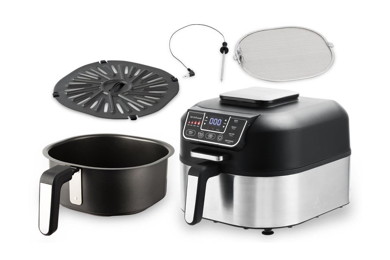 Air Fryer & Air Grill - 6L - Stainless Steel - Silver & Black - 1760W - SP-AF6L