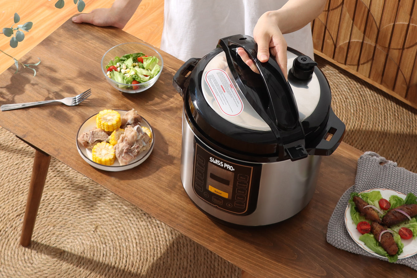 Electric Pressure Cooker 6L - 1000W - Silver & Black - SP-PC.5LE