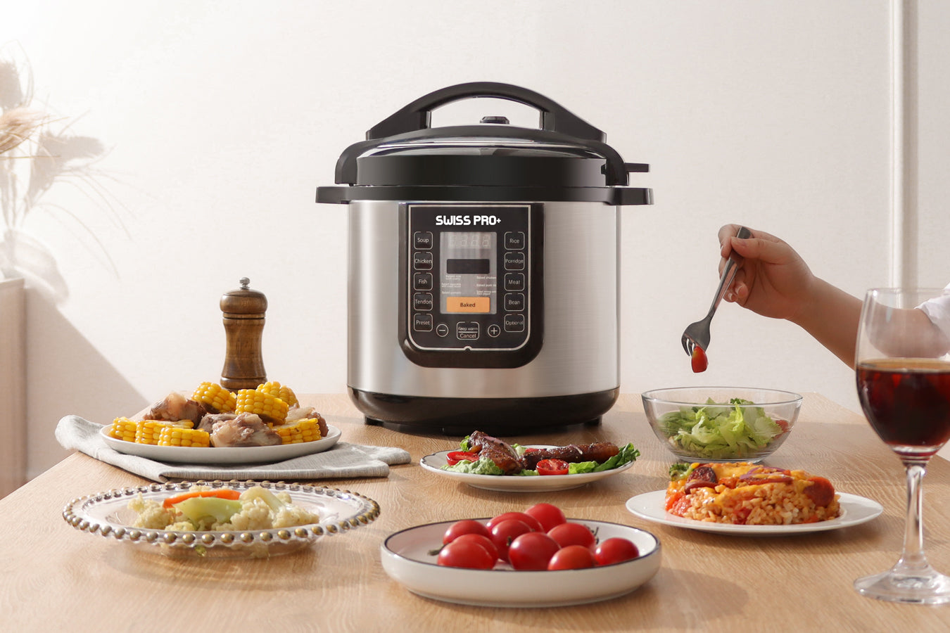 Electric Pressure Cooker 6L - 1000W - Silver & Black - SP-PC.5LE