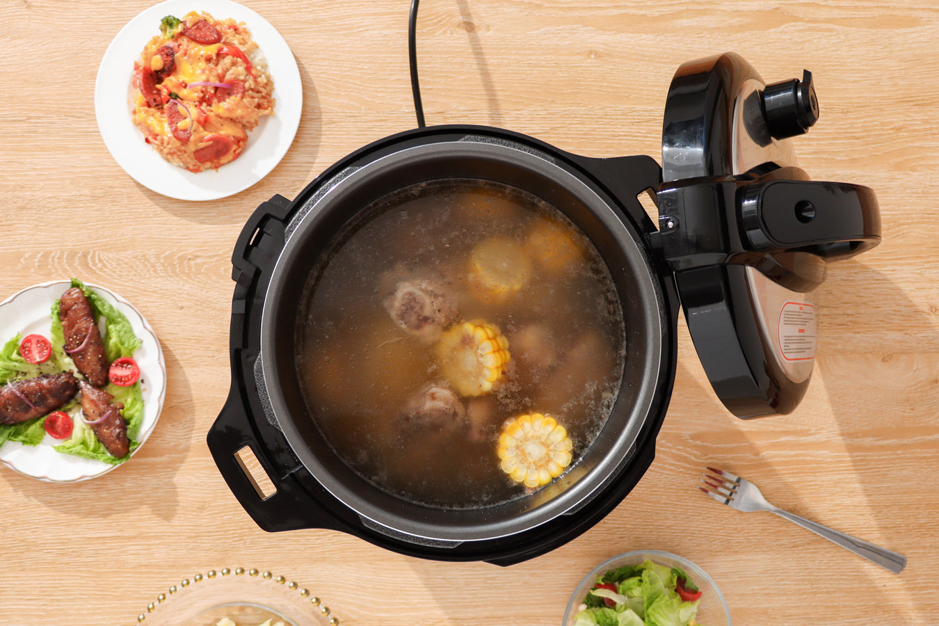 Electric Pressure Cooker 6L - 1000W - Silver & Black - SP-PC.5LE