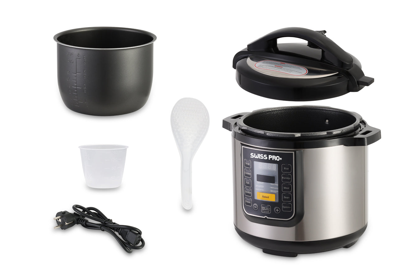 Electric Pressure Cooker 6L - 1000W - Silver & Black - SP-PC.5LE