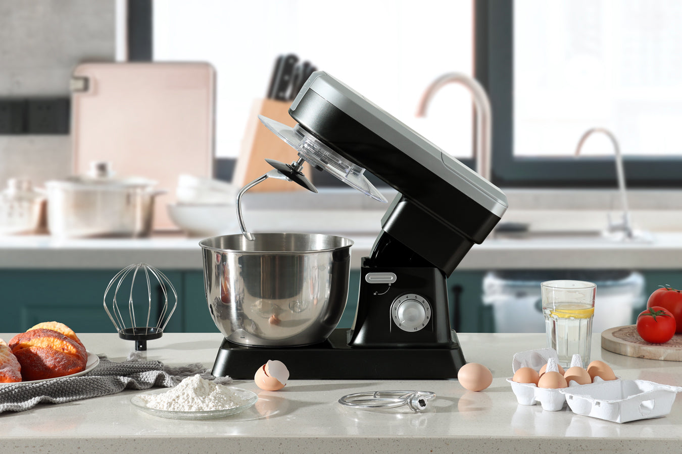 Food Processor 6.3L 1500W - Powerful 3-in-1 - Blender, Meat Grinder, Mix - Black - SP-PKM1900B