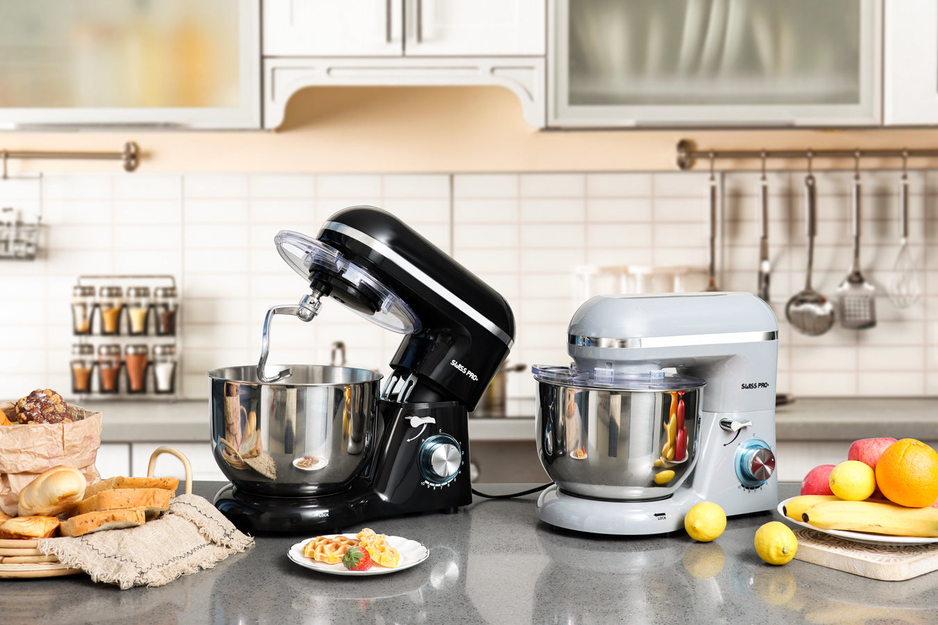 Powerful Food Processor - Stand Mixer - 6L 1500W - Silver & Grey - SP-SM1500G