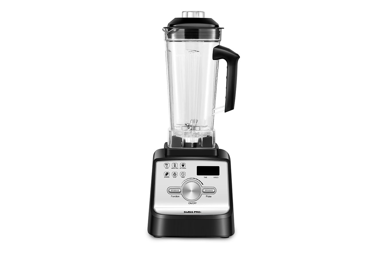 Professional Blender - Stainless Steel - 2 Liters - Powerful Smoothie Maker and Ice Crusher - 2000W - 9 Speeds - 6 Functions - Digital - Black - SP-BL2000.D