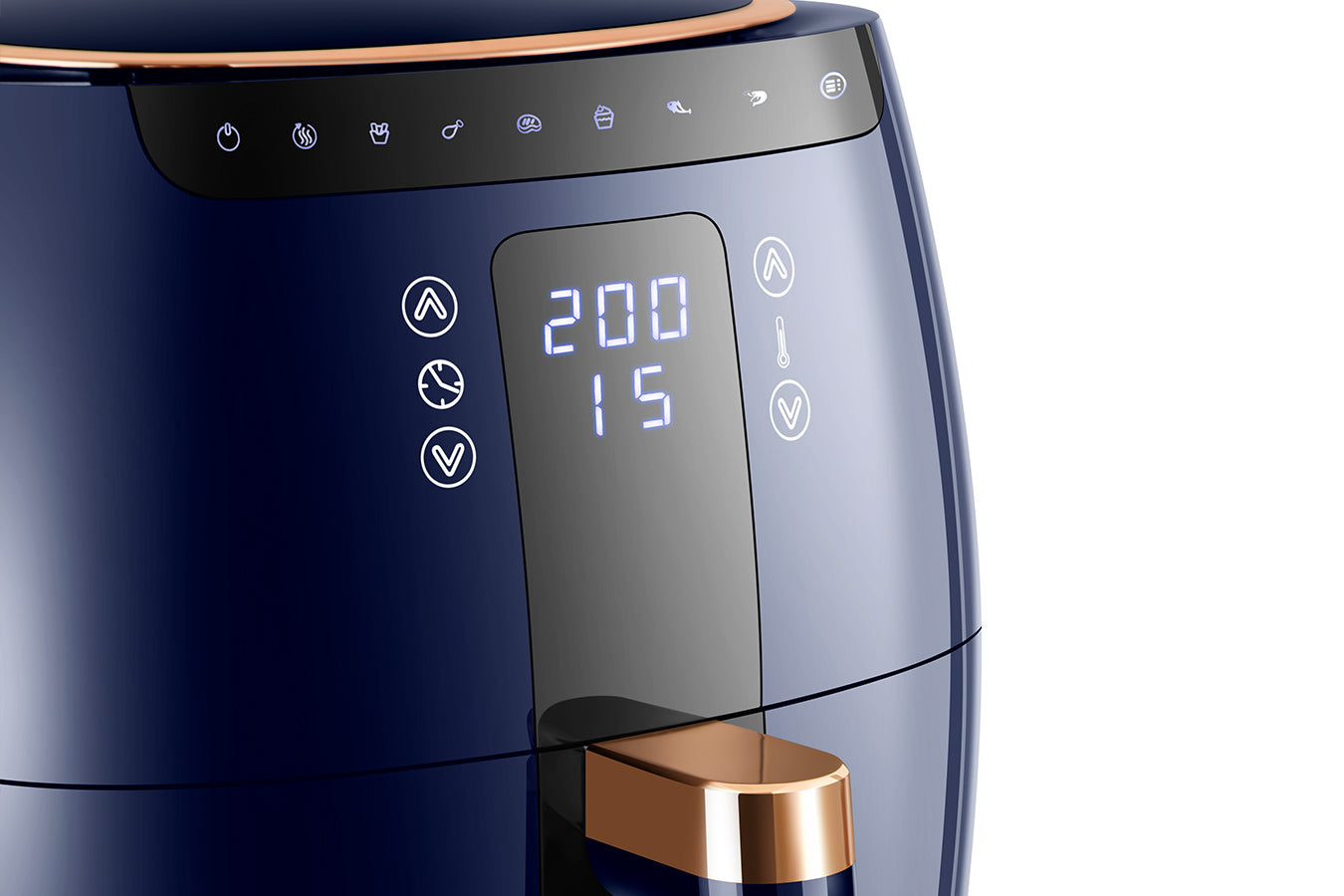 Digital Air Fryer - 7L - 1750W - Blue - Stainless Steel - Deep Fryer - Hot Air Fryer without Fat - SP-DAF7LDB