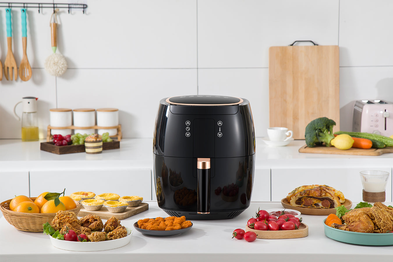 Digital Air Fryer - 7L - 1750W - Black - Stainless Steel - Deep Fryer - Hot Air Fryer without Fat - SP-DAF7LB