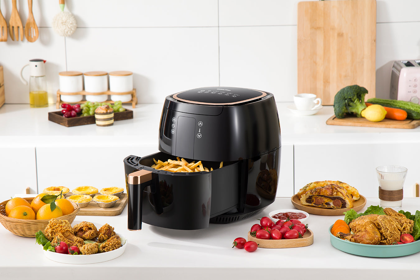 Digital Air Fryer - 7L - 1750W - Black - Stainless Steel - Deep Fryer - Hot Air Fryer without Fat - SP-DAF7LB
