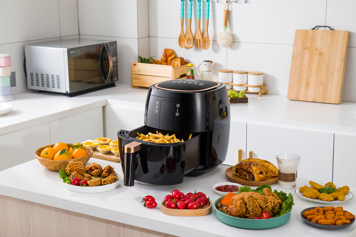 Digital Air Fryer - 7L - 1750W - Black - Stainless Steel - Deep Fryer - Hot Air Fryer without Fat - SP-DAF7LB