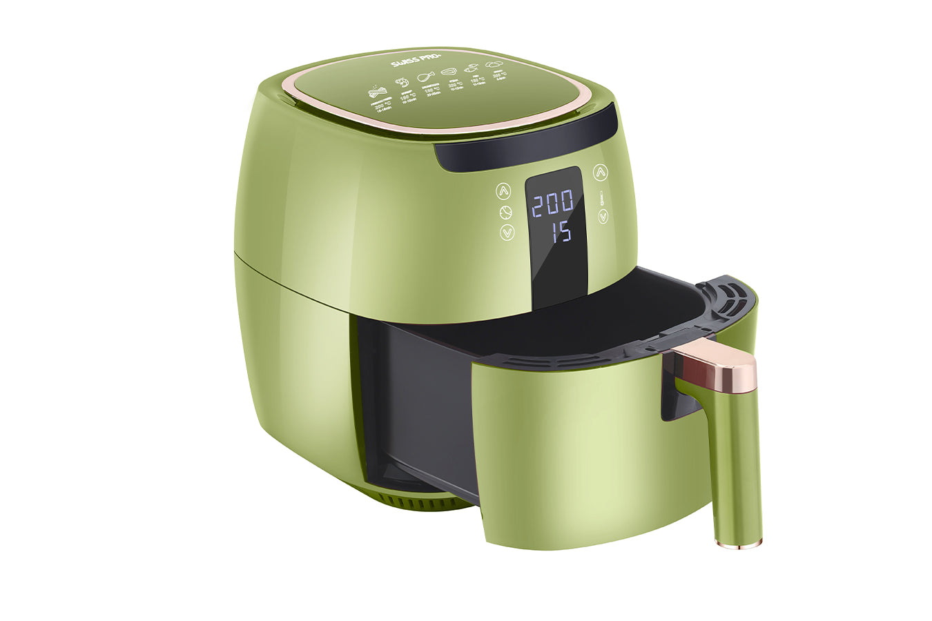 Digital Air Fryer - 7L - 1750W - Green - Stainless Steel - Deep Fryer - Hot Air Fryer without Fat - SP-DAF7LG