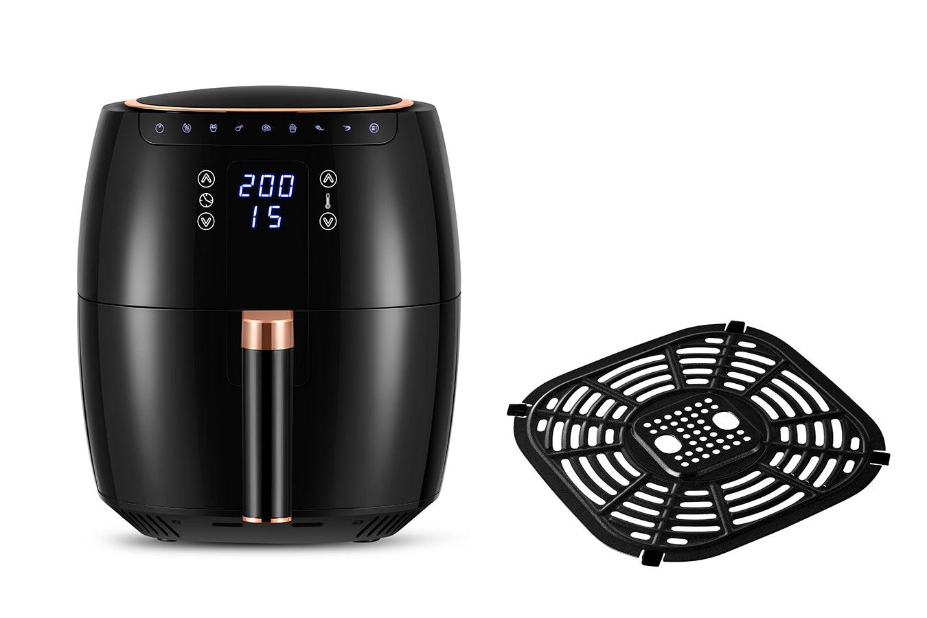 Digital Air Fryer - 7L - 1750W - Black - Stainless Steel - Deep Fryer - Hot Air Fryer without Fat - SP-DAF7LB
