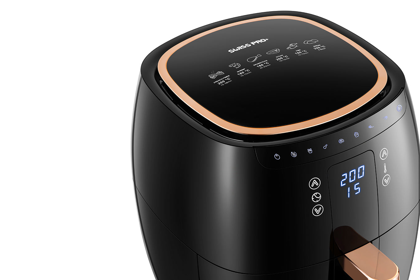 Digital Air Fryer - 7L - 1750W - Black - Stainless Steel - Deep Fryer - Hot Air Fryer without Fat - SP-DAF7LB