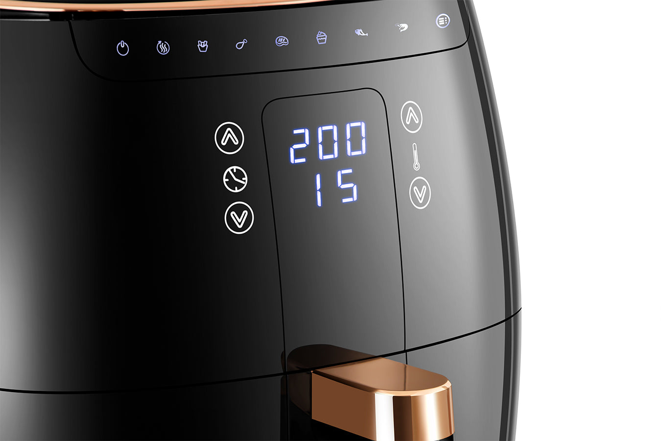 Digital Air Fryer - 7L - 1750W - Black - Stainless Steel - Deep Fryer - Hot Air Fryer without Fat - SP-DAF7LB