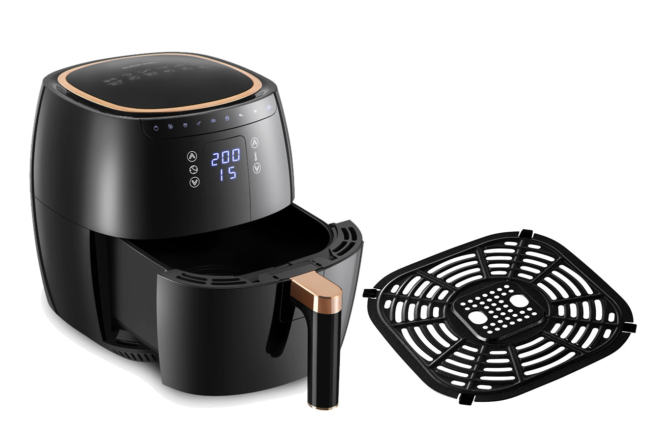 Digital Air Fryer - 7L - 1750W - Black - Stainless Steel - Deep Fryer - Hot Air Fryer without Fat - SP-DAF7LB