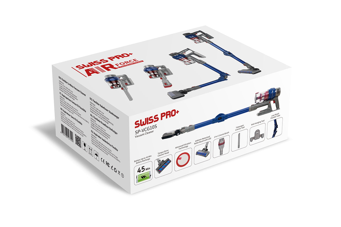 Vacuum Cleaner - Wireless Battery - 4-Layer Filter System - 2500 W Cordless - Blue- 0.8L - SP-VCG10S