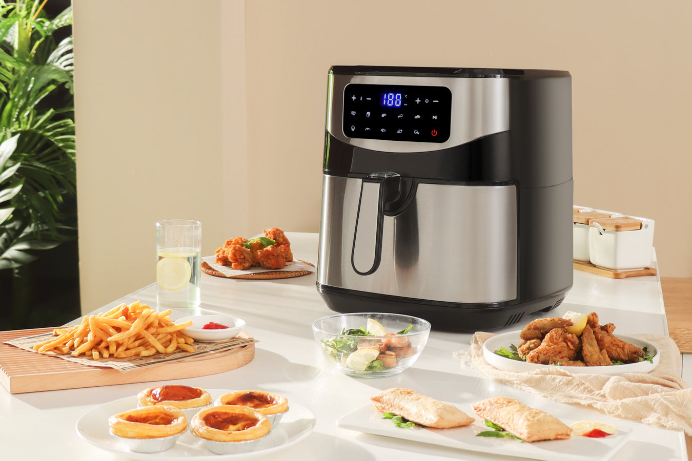 Digital Air Fryer XXL - Stainless Steel - 10 Liters  - Silver - 1800W - SP-AF9.2LS