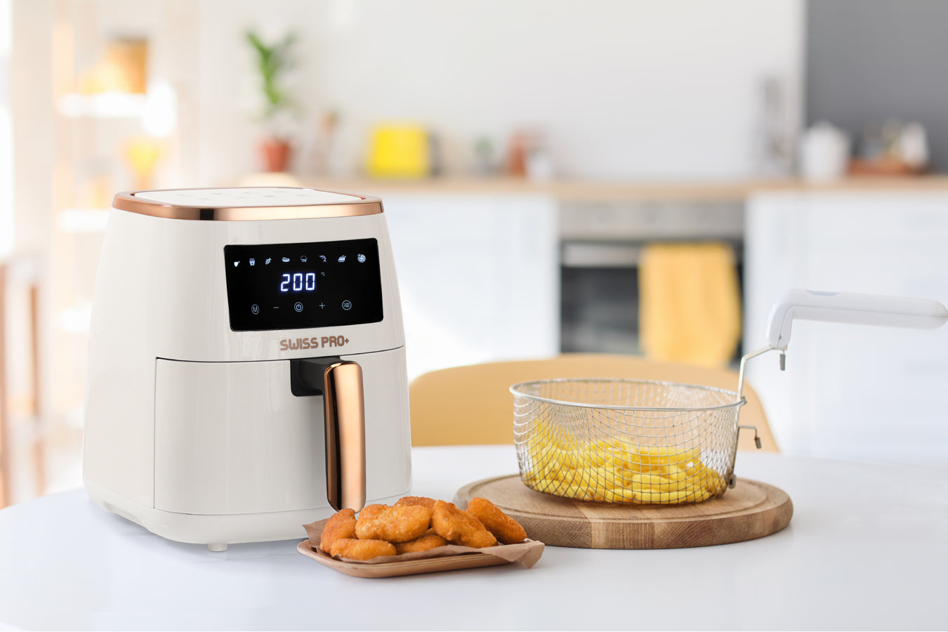 Digital Air Fryer - Stainless Steel - White - 6.5L - 1500W - Without Fat - SP-AF6.5L.WG