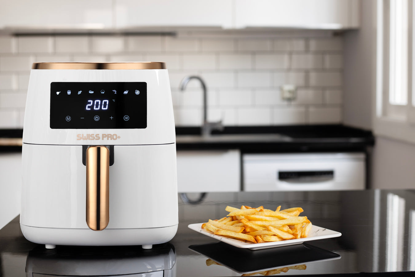 Digital Air Fryer - Stainless Steel - White - 6.5L - 1500W - Without Fat - SP-AF6.5L.WG