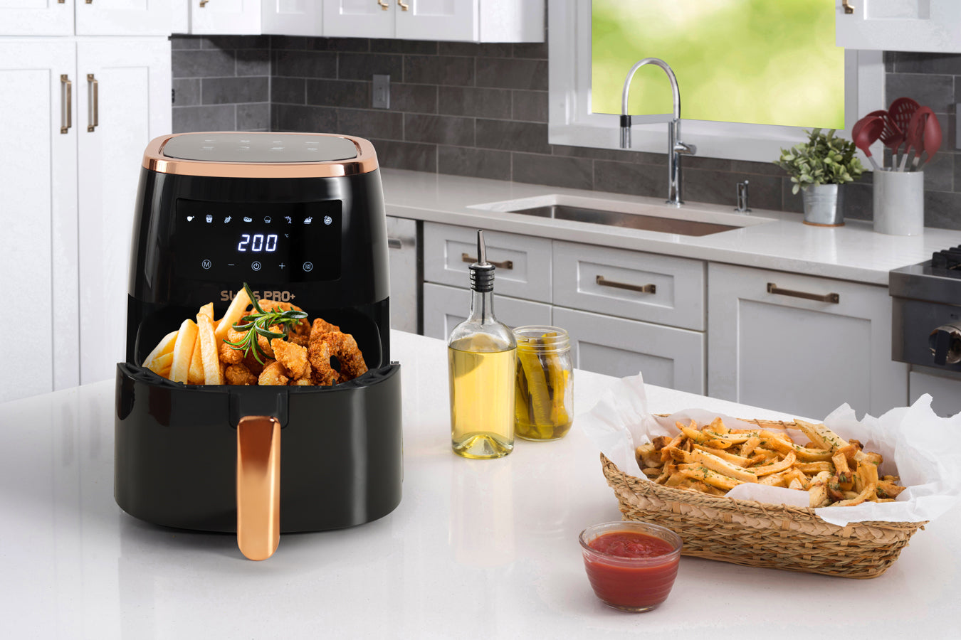 Digital Air Fryer - Stainless Steel - Black - 6.5L - 1500W - Without Fat - SP-AF6.5L.BG