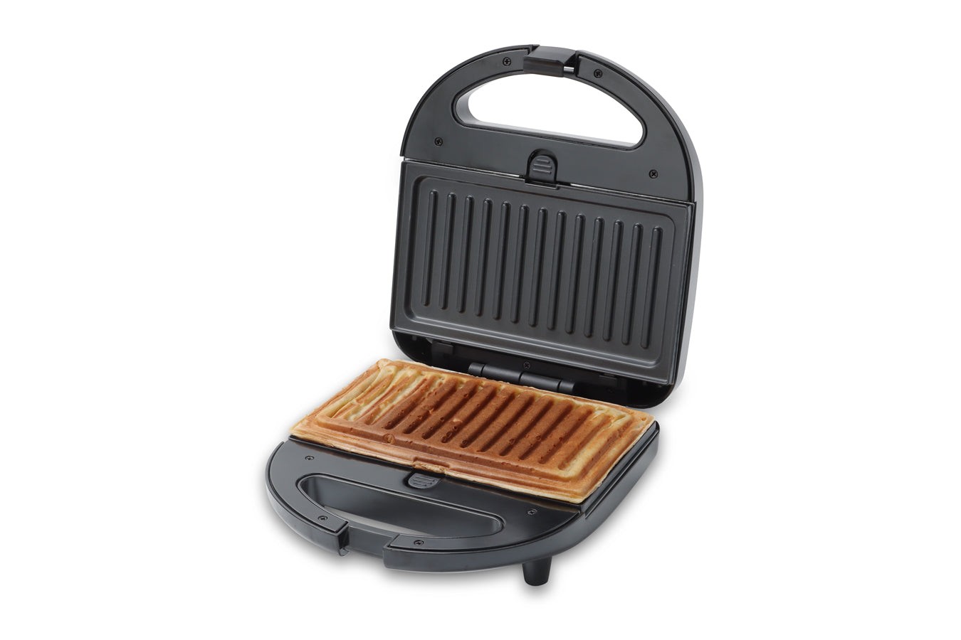 Sandwich Maker 4-in-1 - Toaster, Waffle Iron, Contact Grill, Doughnut Maker -Black - Stainless Steel - 750W - SP-SW750.4