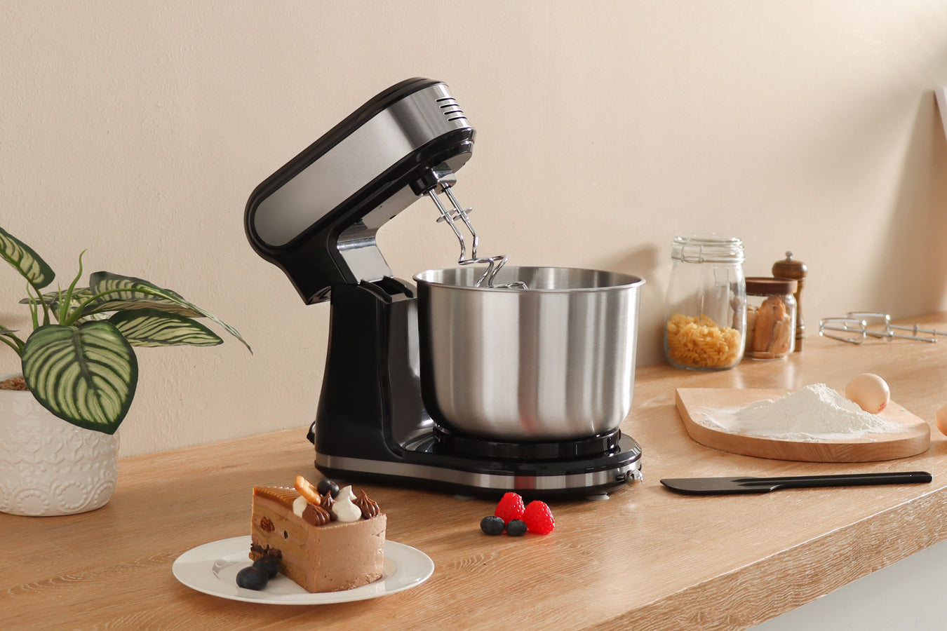 Stand Mixer Stainless Steel - Black - 3.5 L - 300 W - SP-SM3.5B