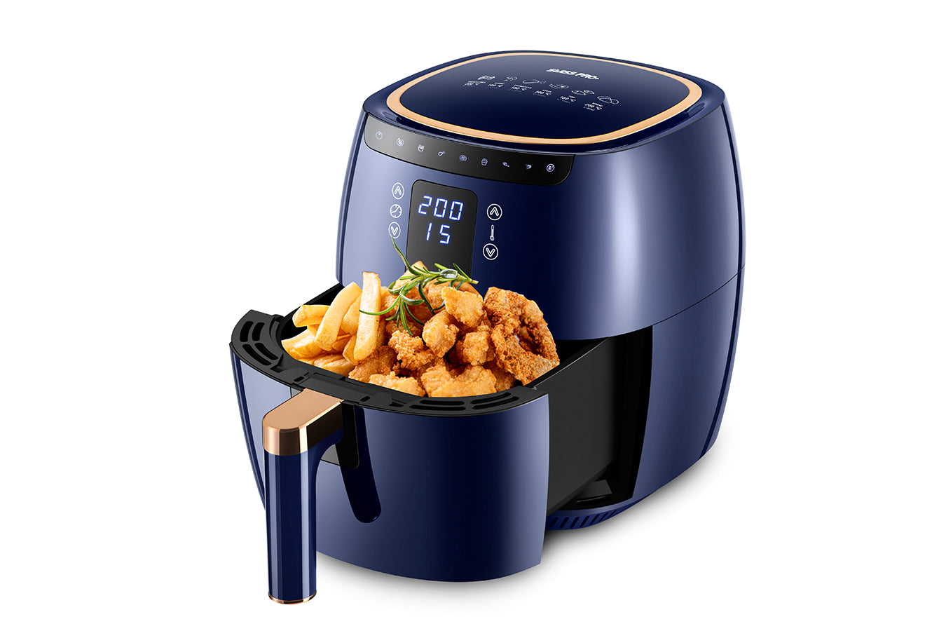 Digital Air Fryer -  7L - 1750W - Blue - Stainless Steel - Deep Fryer - Hot Air Fryer without Fat - SP-DAF7LDB