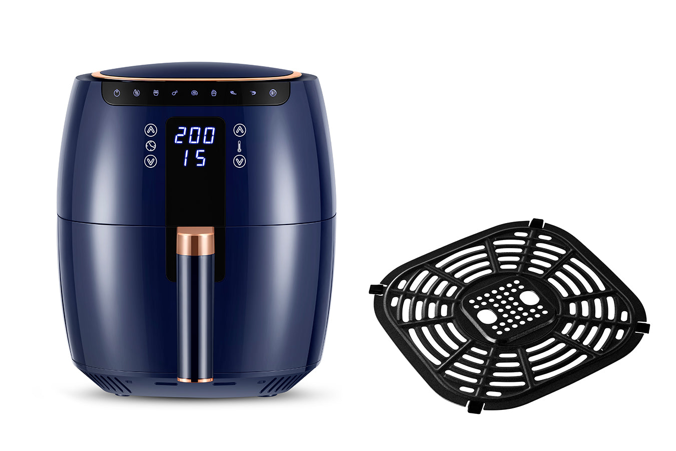 Digital Air Fryer -  7L - 1750W - Blue - Stainless Steel - Deep Fryer - Hot Air Fryer without Fat - SP-DAF7LDB