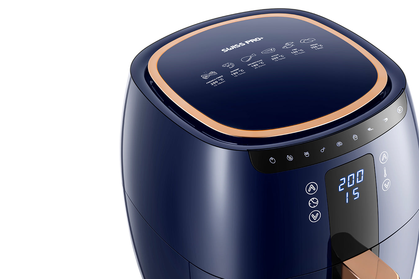 Digital Air Fryer -  7L - 1750W - Blue - Stainless Steel - Deep Fryer - Hot Air Fryer without Fat - SP-DAF7LDB