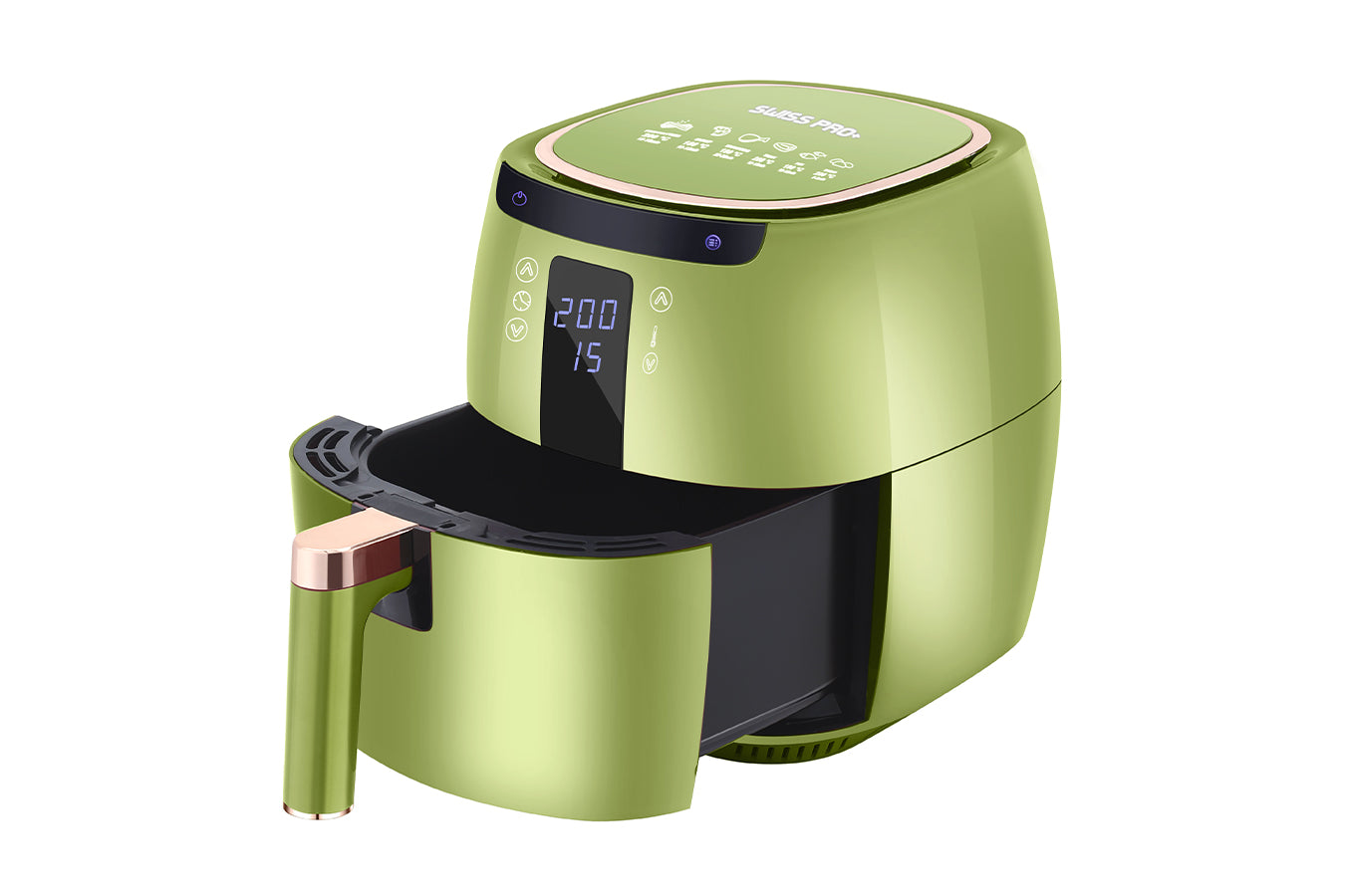 Digital Air Fryer -  7L - 1750W - Green - Stainless Steel - Deep Fryer - Hot Air Fryer without Fat - SP-DAF7LG