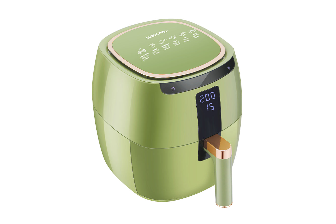 Digital Air Fryer -  7L - 1750W - Green - Stainless Steel - Deep Fryer - Hot Air Fryer without Fat - SP-DAF7LG