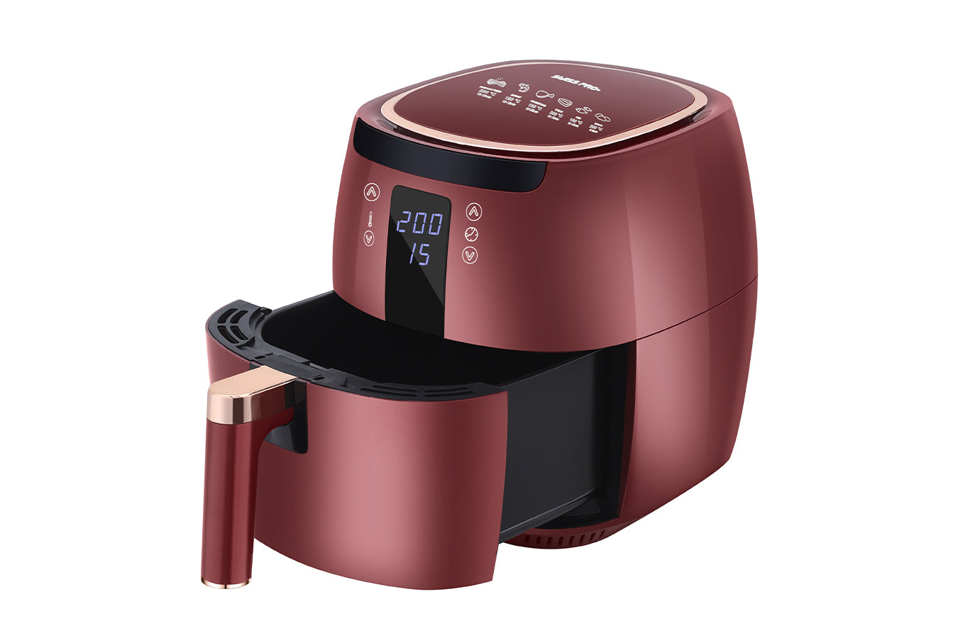 Digital Air Fryer -  7L - 1750W - Red - Stainless Steel - Deep Fryer - Hot Air Fryer without Fat - SP-DAF7LR