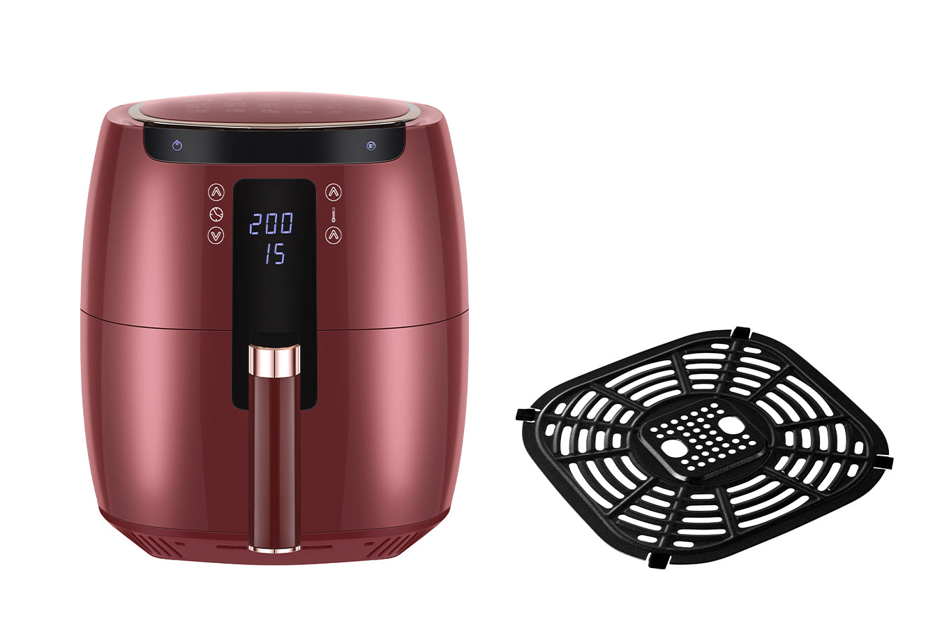 Digital Air Fryer -  7L - 1750W - Red - Stainless Steel - Deep Fryer - Hot Air Fryer without Fat - SP-DAF7LR