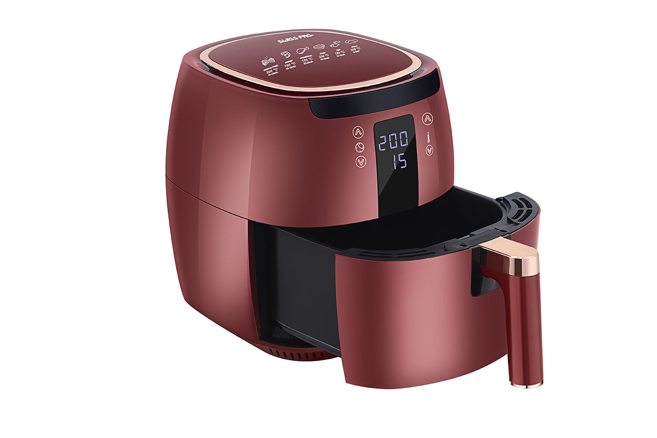 Digital Air Fryer -  7L - 1750W - Red - Stainless Steel - Deep Fryer - Hot Air Fryer without Fat - SP-DAF7LR