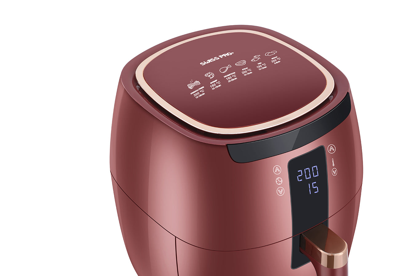 Digital Air Fryer -  7L - 1750W - Red - Stainless Steel - Deep Fryer - Hot Air Fryer without Fat - SP-DAF7LR